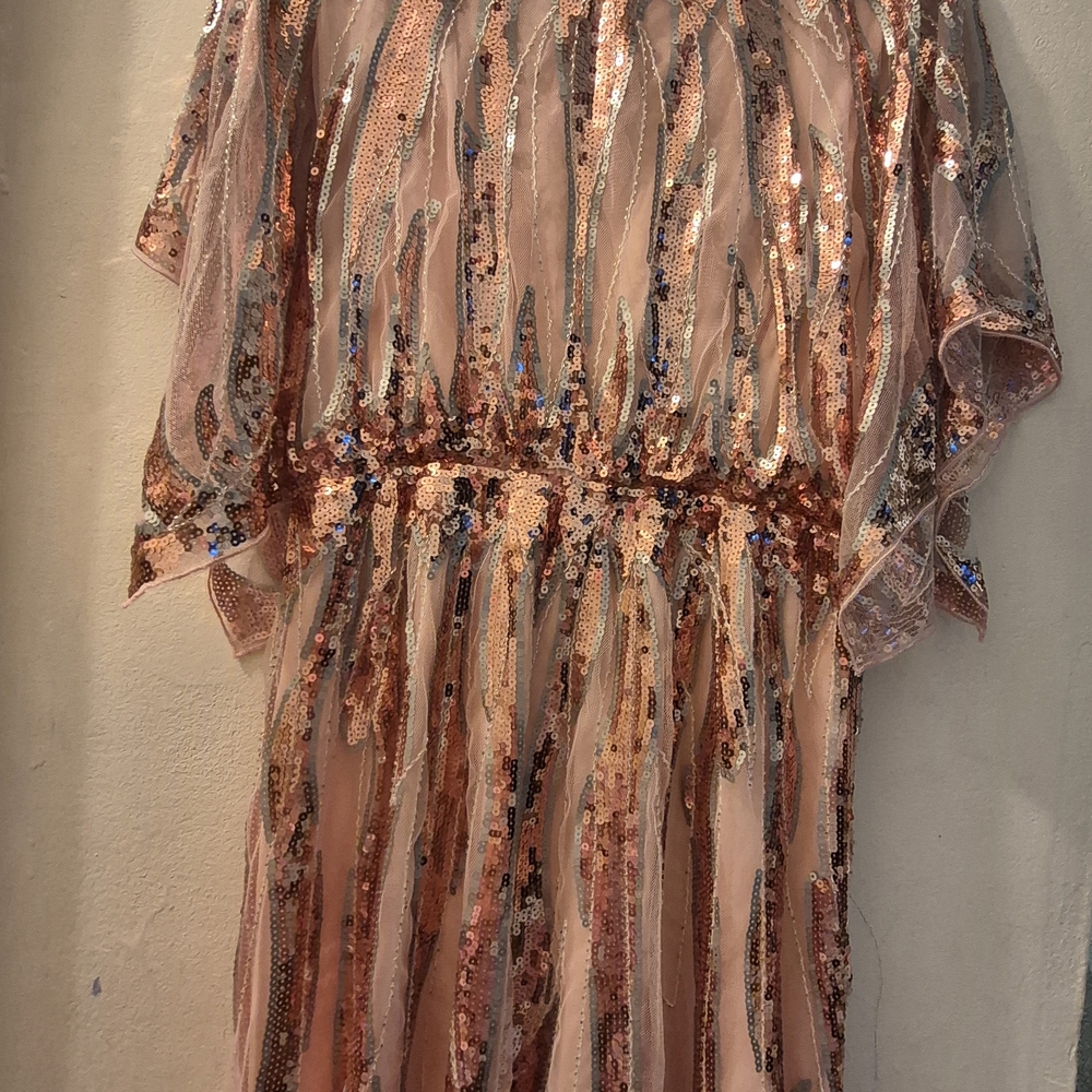 Sequin Embellished Dress in Pink and Gold